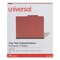 Universal 4-Section Pressboard Classification Folder - Letter, Red (10/Box)